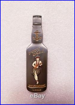 Navy Chief CPO SAILOR JERRY bottle 1 OF 50 MADE Challenge coin non nypd msg
