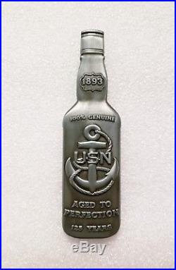Navy Chief CPO SAILOR JERRY bottle 1 OF 50 MADE Challenge coin non nypd msg