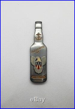 Navy Chief CPO SAILOR JERRY bottle ONLY 50 MADE Challenge coin non nypd msg