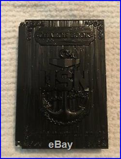 Navy Chief Challenge coin SPAWAR CHARGEBOOKS VERY RARE BLACK & SILVER 2019