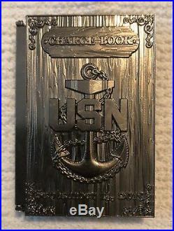 Navy Chief Challenge coin SPAWAR CHARGEBOOK VERY RARE SILVER 2019