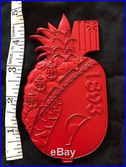 Navy Chief Pineapple Bomb Red CPO Challenge Coin Hawaii Rare