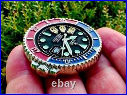 Navy Chief Seals Dive SUBMARINER Pepsi SUB Watch GMT Challenge Coin NSW CPO CIA