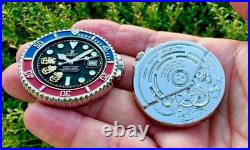 Navy Chief Seals Dive SUBMARINER Pepsi SUB Watch GMT Challenge Coin NSW CPO CIA