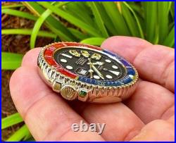 Navy Chief Seals Dive SUBMARINER Pepsi Watch GMT Challenge Coin NSW CPO DEVGRU