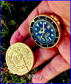 Navy Chief Seals Dive SUBMARINER Watch Challenge Coin NSW CPO DEVGRU CIA FBI USN