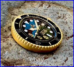 Navy Chief Seals Dive SUBMARINER Watch Challenge Coin NSW CPO DEVGRU CIA FBI USN