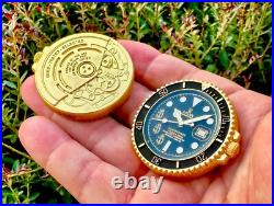 Navy Chief Seals Dive SUBMARINER Watch Challenge Coin NSW CPO DEVGRU CIA FBI USN