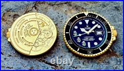 Navy Chief Seals Dive SUBMARINER Watch Challenge Coin NSW CPO DEVGRU CIA FBI USN