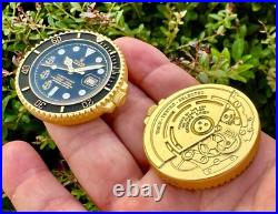 Navy Chief Seals Dive SUBMARINER Watch Challenge Coin NSW CPO DEVGRU CIA FBI USN