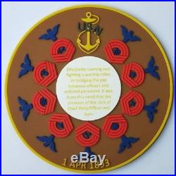 Navy Chief whiskey/wine Oak Barrel with4 coasters