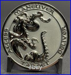 Navy Cyber Warfare 107 Combat Mission Team Challenge Coin Kraken Octopus Rare