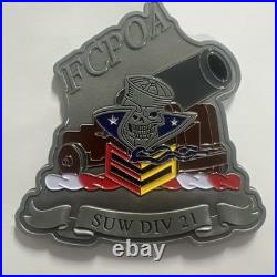Navy FCPOA SUW DIV 21 Challenge Coin. Approximately 3 Tall