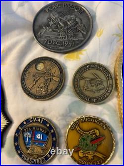 Navy Marine Plaque Buckle Challenge Coins Mixed Lot 7 Navy Marine Plaque Buckle Challenge Coins Mixed Lot 7