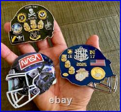 Navy Midshipmen Football Jolly Rogers NASA Old Ironside 3 Challenge Coin CPO set Navy Midshipmen Football Jolly Rogers NASA Old Ironside 3 Challenge Coin CPO set