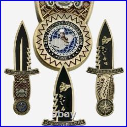 Navy SEAL SDVT-1 Challenge Coin Knife Warriors of the Sea Dagger Hawaii NSW NSWG
