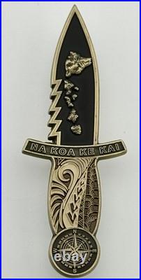 Navy SEAL SDVT-1 Challenge Coin Knife Warriors of the Sea Dagger Hawaii NSW NSWG