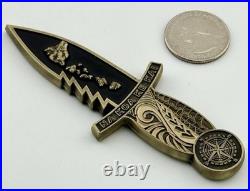 Navy SEAL SDVT-1 Challenge Coin Knife Warriors of the Sea Dagger Hawaii NSW NSWG