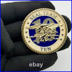 Navy SEAL Team 10 Challenge Coin Victory Through Valor 2 Inch Trident NSWG ST10