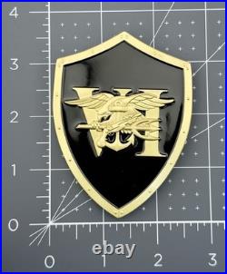 Navy SEAL Team VI Trident Shield Challenge Coin Large Enamel Commemorative