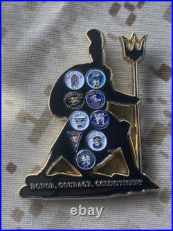 Navy SEAL Teams SWCC Special Warfare Tier One Trident Molon Labe Challenge Coin