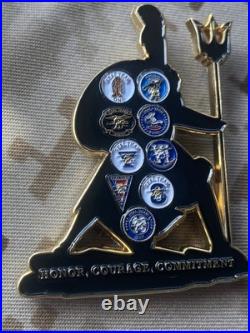 Navy SEAL Teams SWCC Special Warfare Tier One Trident Molon Labe Challenge Coin