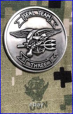 Navy Seal Team 3 Challenge Coin / Genuine Y2k Thru Battle Of Ramadi Iraq