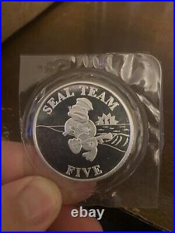 Navy Seal Team 5 Challenge Coin Limited Edition #300 1 Troy oz Silver