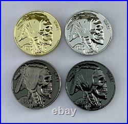 Navy Seal Team 6 DEVGRU Indian Skull Tribe Bone Frog Challenge Coins (4) Lot CPO
