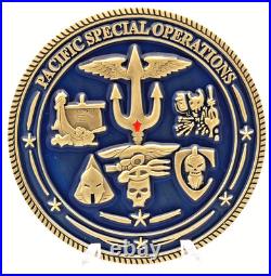 Navy Seal Team Pacific Special Operation Challenge Coin 1.75 Copper Trident