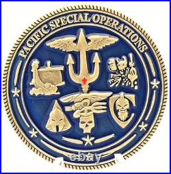 Navy Seal Team Pacific Special Operation Challenge Coin 1.75 Copper Trident