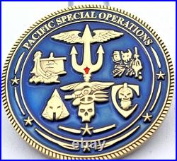 Navy Seal Team Pacific Special Operation Challenge Coin 1.75 Copper Trident