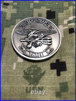Navy Seal Team Three 3 Challenge Coin / Genuine Y2k Thru Battle Of Ramadi