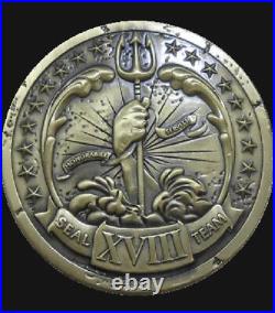 Navy Seals Seal Team 18 XVIII Challenge Coin Trident Flag Neptune CPO NSW CIA