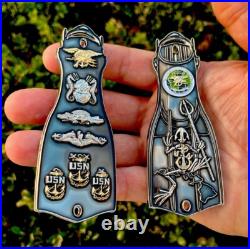 Navy Seals Seal Team NSW GROUP 3 Diver Flipper Fin Bone Frog Challenge Coin CPO