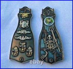 Navy Seals Seal Team NSW GROUP 3 Diver Flipper Fin Bone Frog Challenge Coin CPO