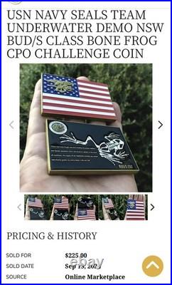 Navy Seals Seal Team Underwater DEMO NSW BUDS Class Bone Frog CPO Challenge Coin