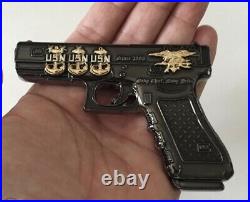 Navy Seals Team Glock Gun Pistol Challenge Coin CPO Chief NSW SOCOM DEVGRU CIA