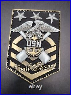 Navy USN Chiefs MCPON Tribute Challenge Coin Trail Blazers 3.5