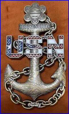 Navy USN Chiefs Pride Challenge Coin Anchor Boriken Chief Gorgeous Piece