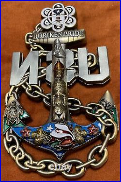 Navy USN Chiefs Pride Challenge Coin Anchor Boriken Chief Gorgeous Piece