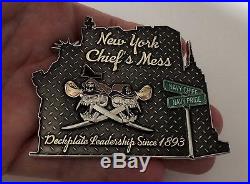 New York Giants Jets Bills Yankees Mets Rangers Knicks Challenge Coin Navy Cpo