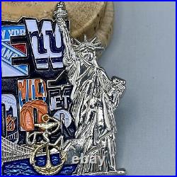 New York Yankees Mets Jets Giants Knicks Bills Challenge Coin Navy CPO Mess NYPD