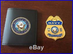 OBSOLETE U. S. Navy Master At Arms Customs Security Military Police Badge &CASE