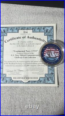 Official U. S. Navy Challenge Coins 12pc Set Framed Display COA Veteran Gift