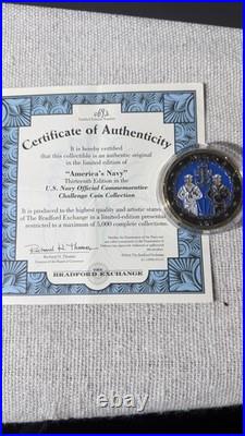 Official U. S. Navy Challenge Coins 12pc Set Framed Display COA Veteran Gift