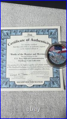 Official U. S. Navy Challenge Coins 12pc Set Framed Display COA Veteran Gift