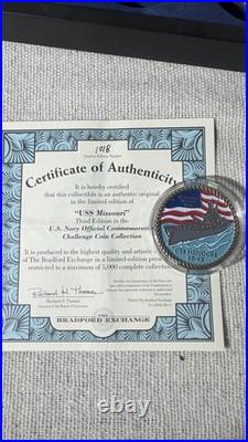 Official U. S. Navy Challenge Coins 12pc Set Framed Display COA Veteran Gift