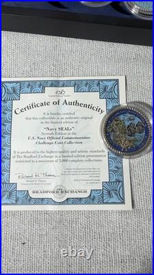 Official U. S. Navy Challenge Coins 12pc Set Framed Display COA Veteran Gift
