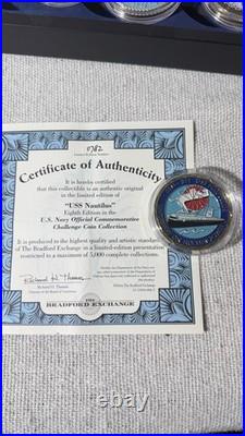 Official U. S. Navy Challenge Coins 12pc Set Framed Display COA Veteran Gift